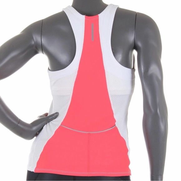 Nike Women’s Triathlon Tri Sports Tank Top - Coral & White Racerback Size Large - Picture 3 of 10